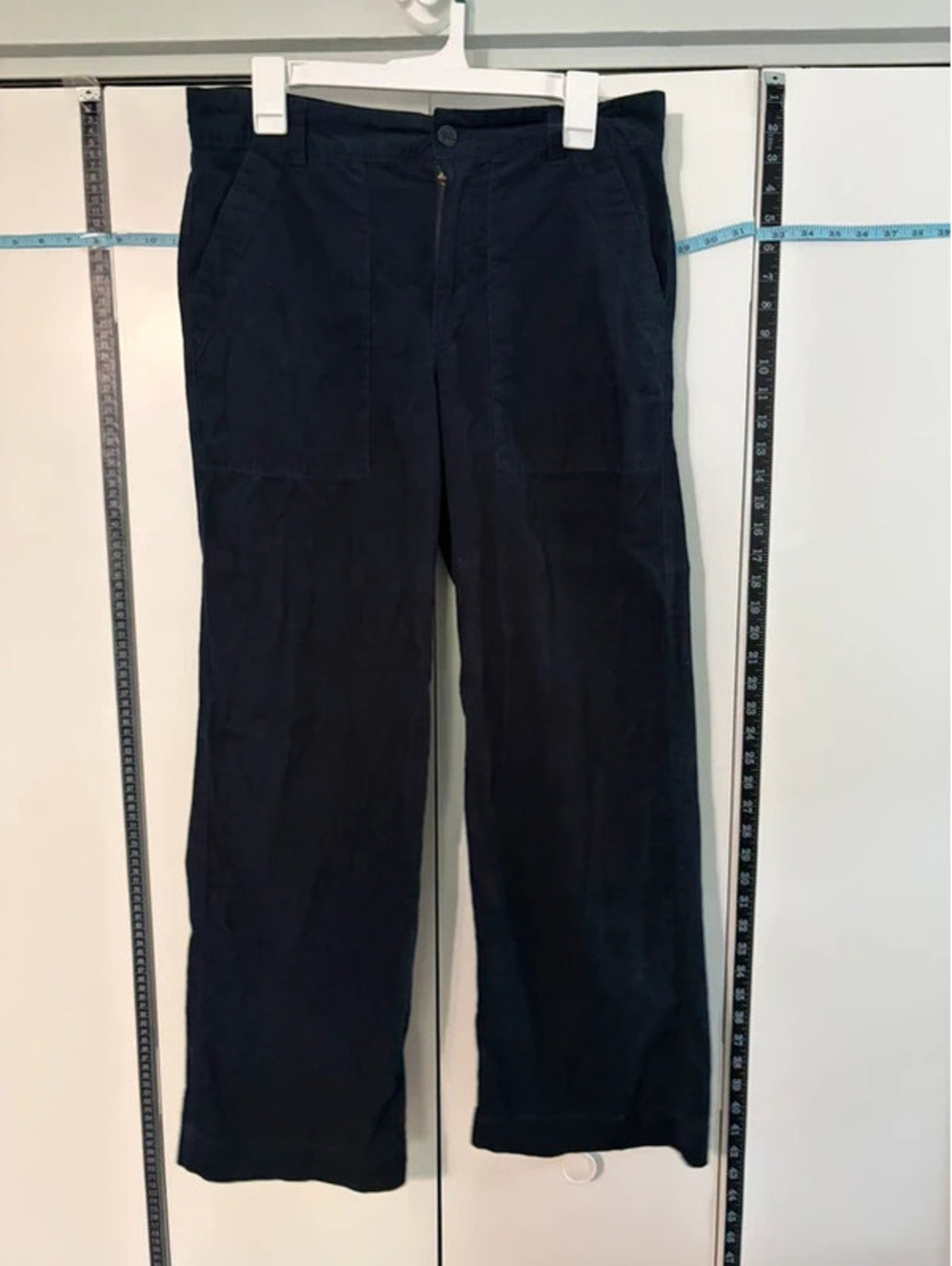 Weatherproof Vintage Women's Corduroy Pants Size 4 Navy Wide Leg Utility Pockets